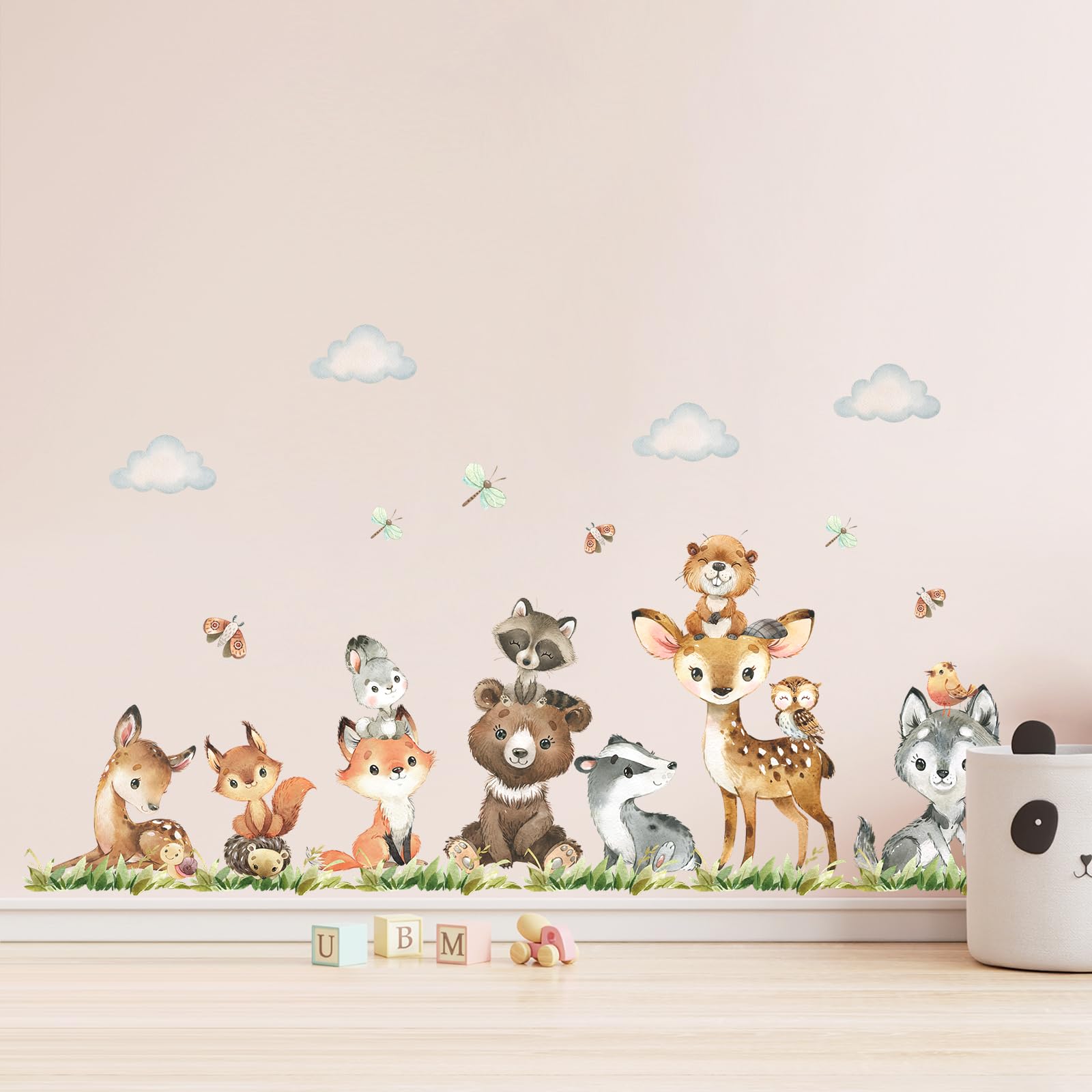 Tanlaby jungle animals fox-sticker adds playful charm to nurseries and kids' rooms for imaginative play.