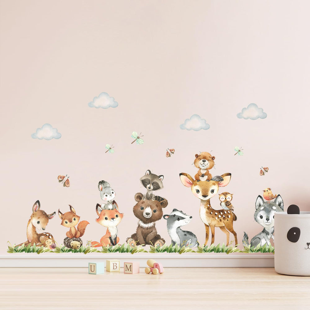 Tanlaby jungle animals fox-sticker adds playful charm to nurseries and kids' rooms for imaginative play.