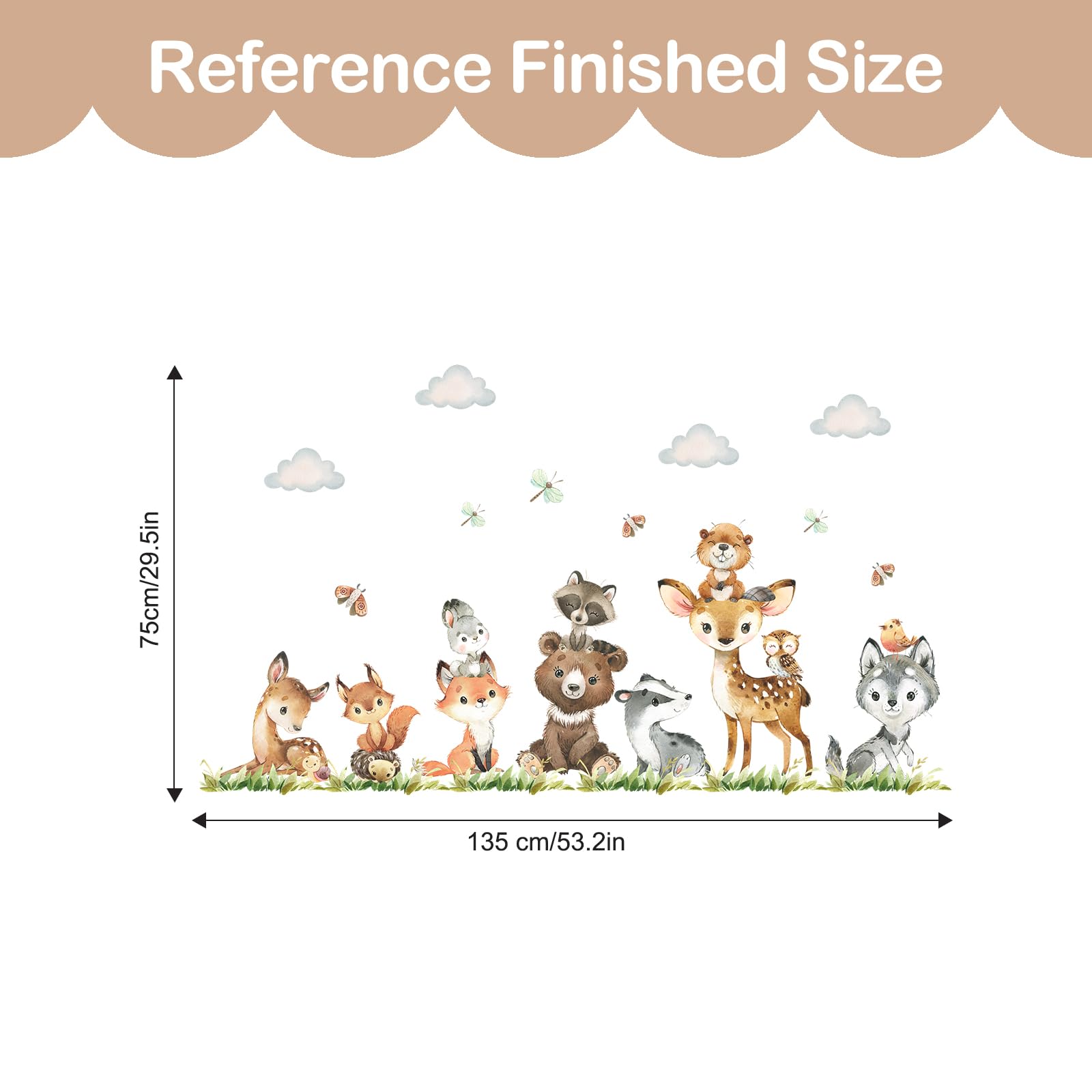 Tanlaby jungle animals nursery-decal easy to apply and remove without wall damage.