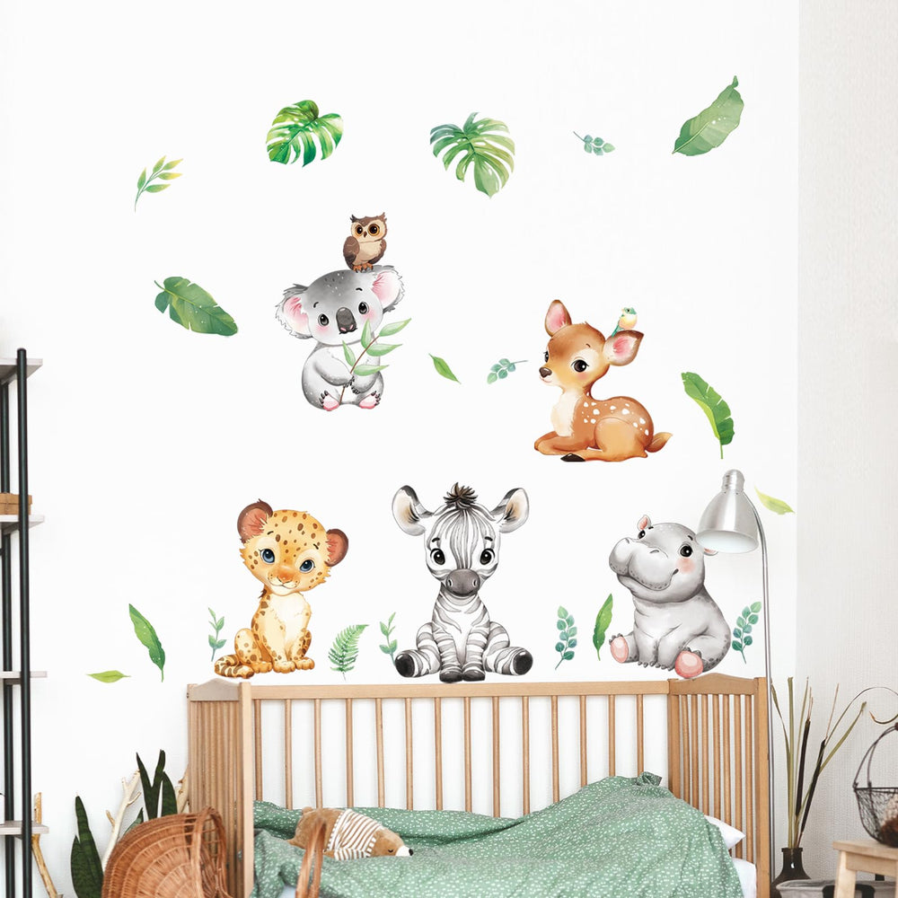 Tanlaby Jungle Animals wall sticker leopard decor adds bold accent to bedroom