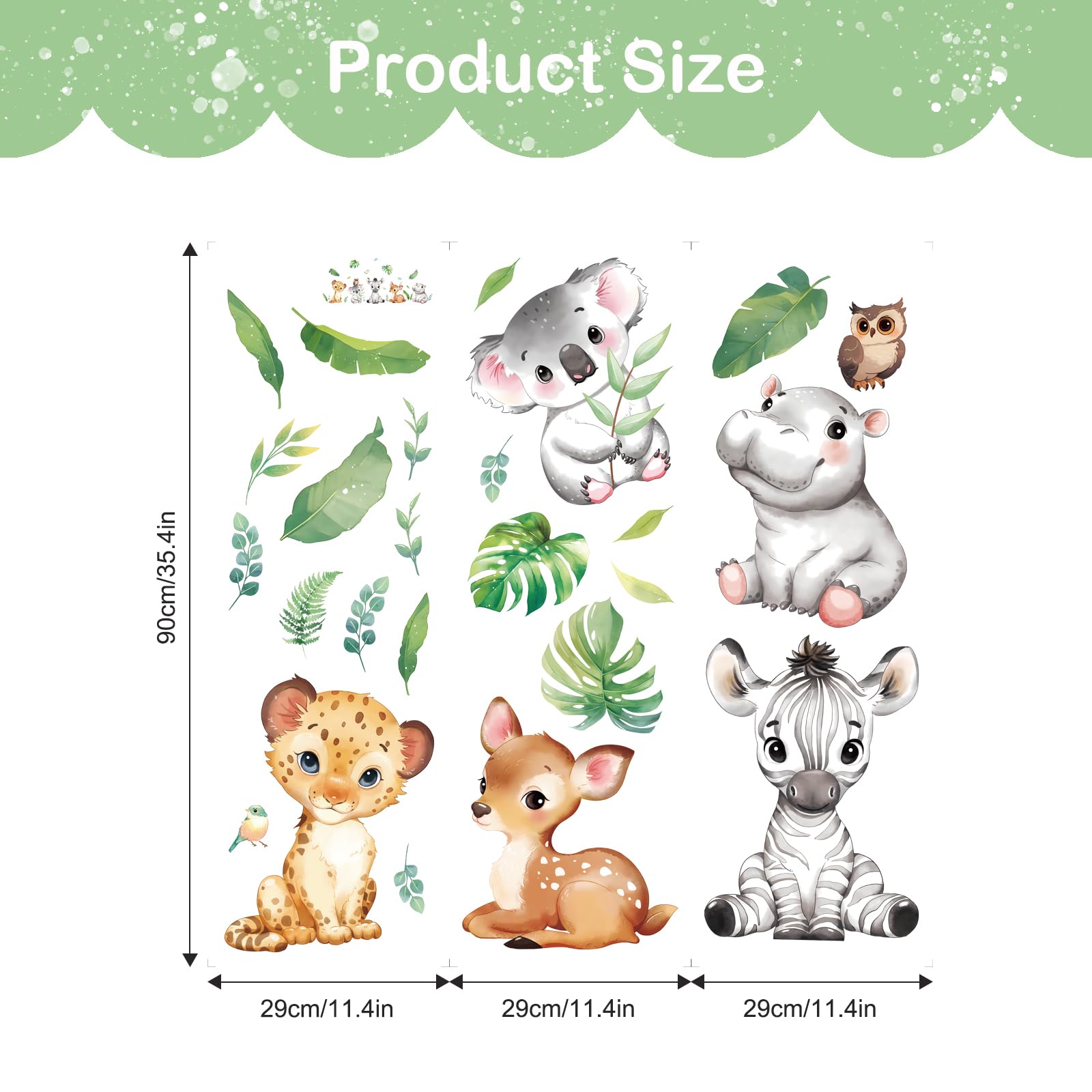 Tanlaby Jungle Animals wall sticker owl decor inspires curious learning corners