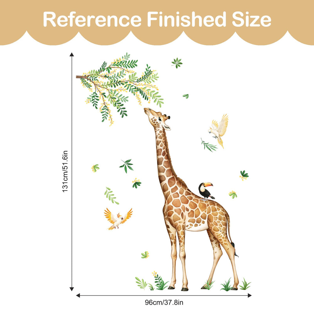 Tanlaby jungle animals wall stickers scene adds engaging scenery to kids' bedrooms, inspiring curiosity.