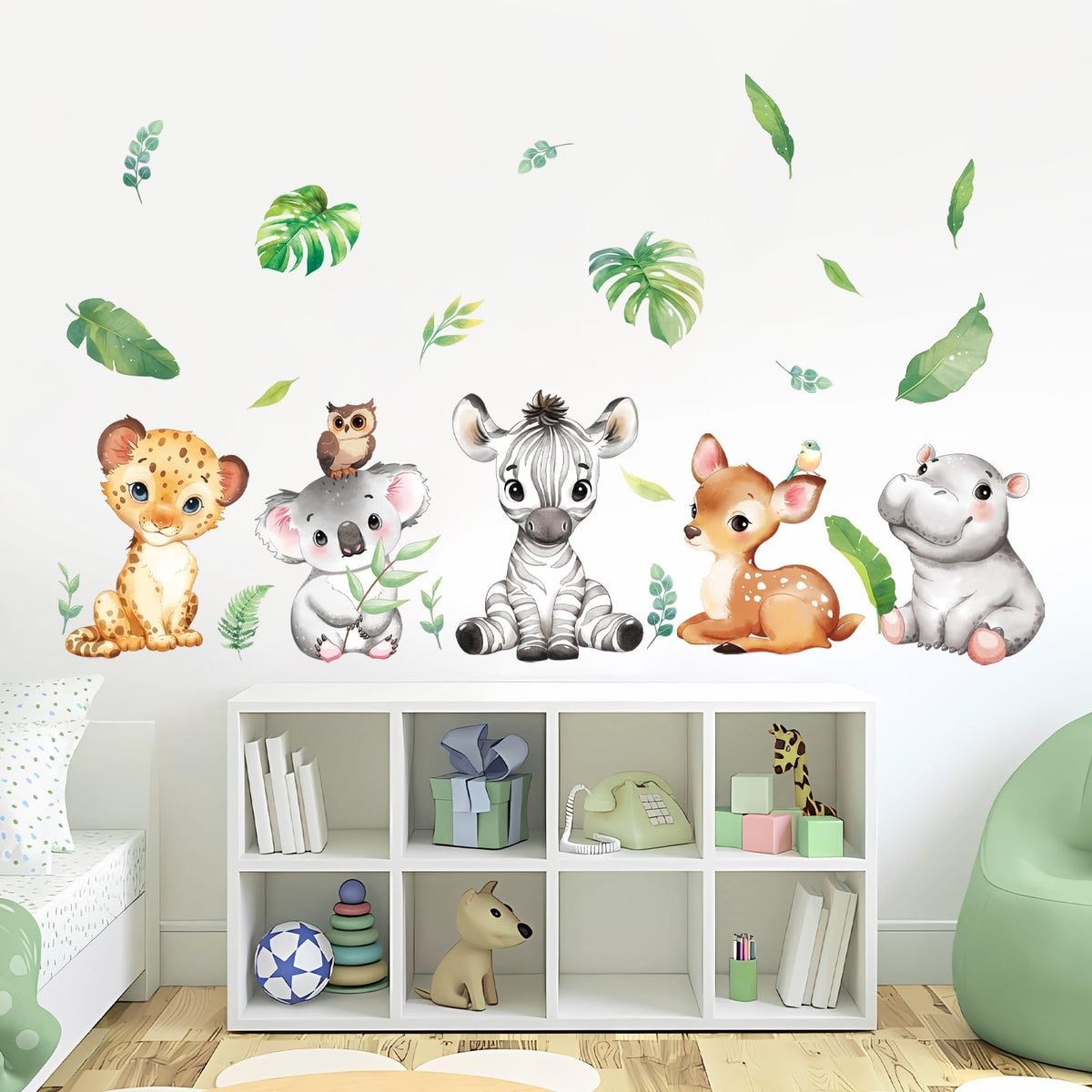 Tanlaby Jungle Animals wall sticker zebra decor enhances nursery walls with playful woodland charm