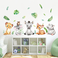 Tanlaby Jungle Animals wall sticker zebra decor enhances nursery walls with playful woodland charm