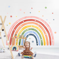 Tanlaby watercolor stars wall decal adds whimsy to kids' rooms and learning corners.