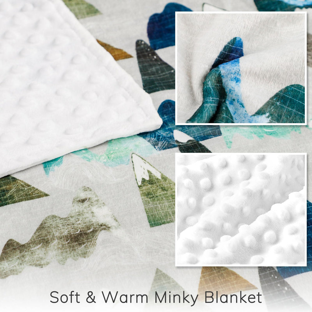 TANOFAR Baby Blanket in crib layout demonstrates versatile use for nursery and stroller.