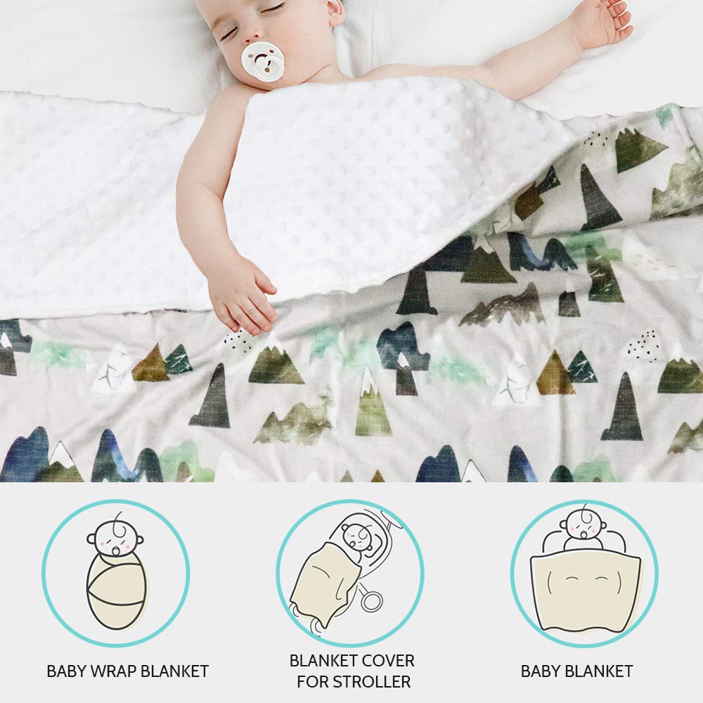 TANOFAR Baby Blanket dotted backing highlights plush warmth and breathable comfort.