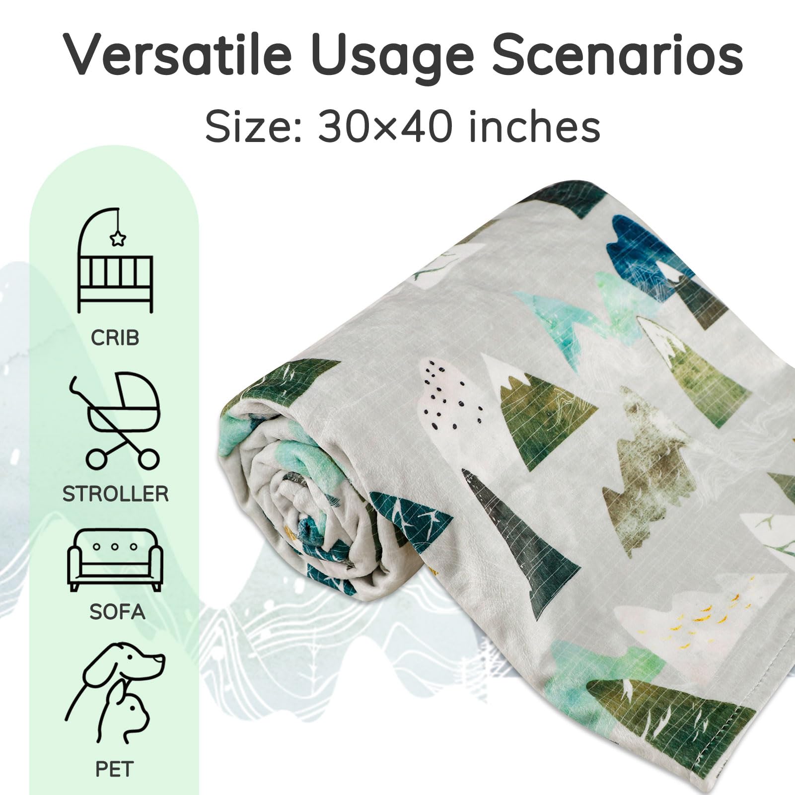 TANOFAR baby blanket on stroller shows easy portability and all-season warmth.
