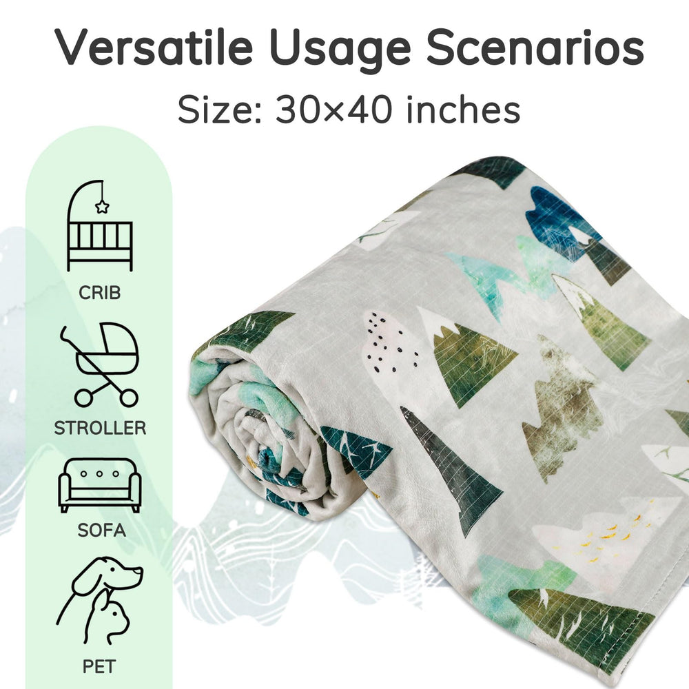 TANOFAR baby blanket on stroller shows easy portability and all-season warmth.