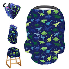 Tanofar baby car seat cover with dinosaur pattern shields wind for outings.