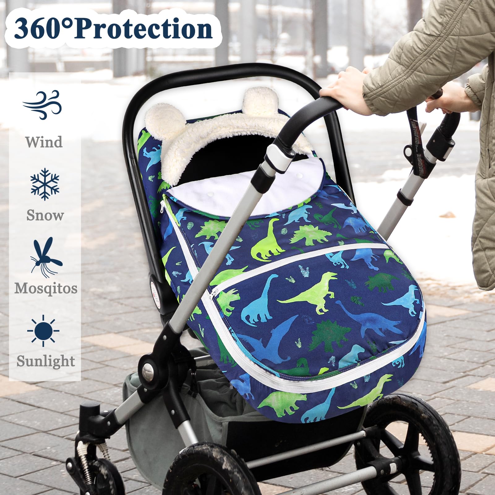 TANOFAR baby warm cozy cover provides wind protection during winter trips