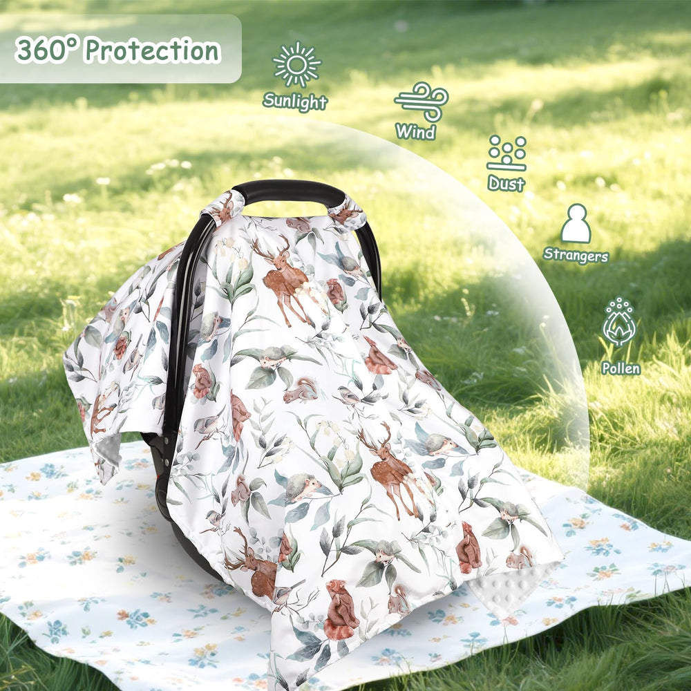 TANOFAR car-seat cover in soft Minky fabric for all-season comfort.