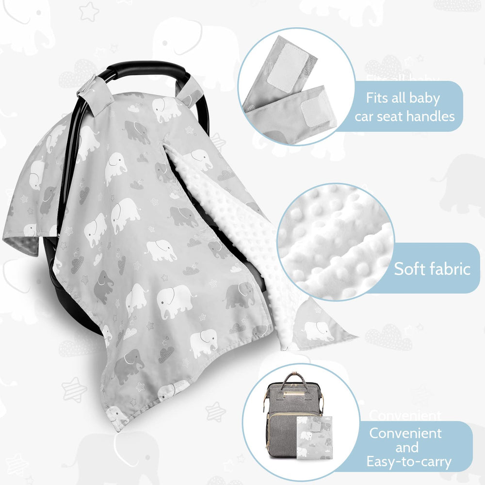 Tanofar car seat cover shows peekaboo opening for easy baby checks.