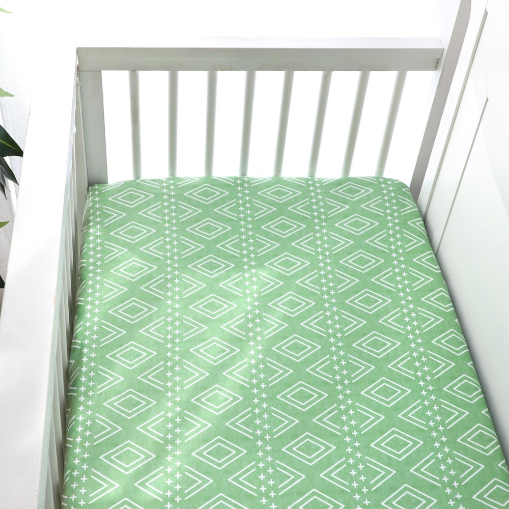 TANOFAR crib sheets for boys and girls in green versatile fit
