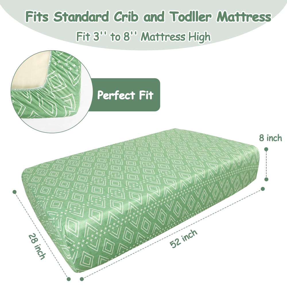 TANOFAR crib sheets stretch-fit on standard mattress for easy setup