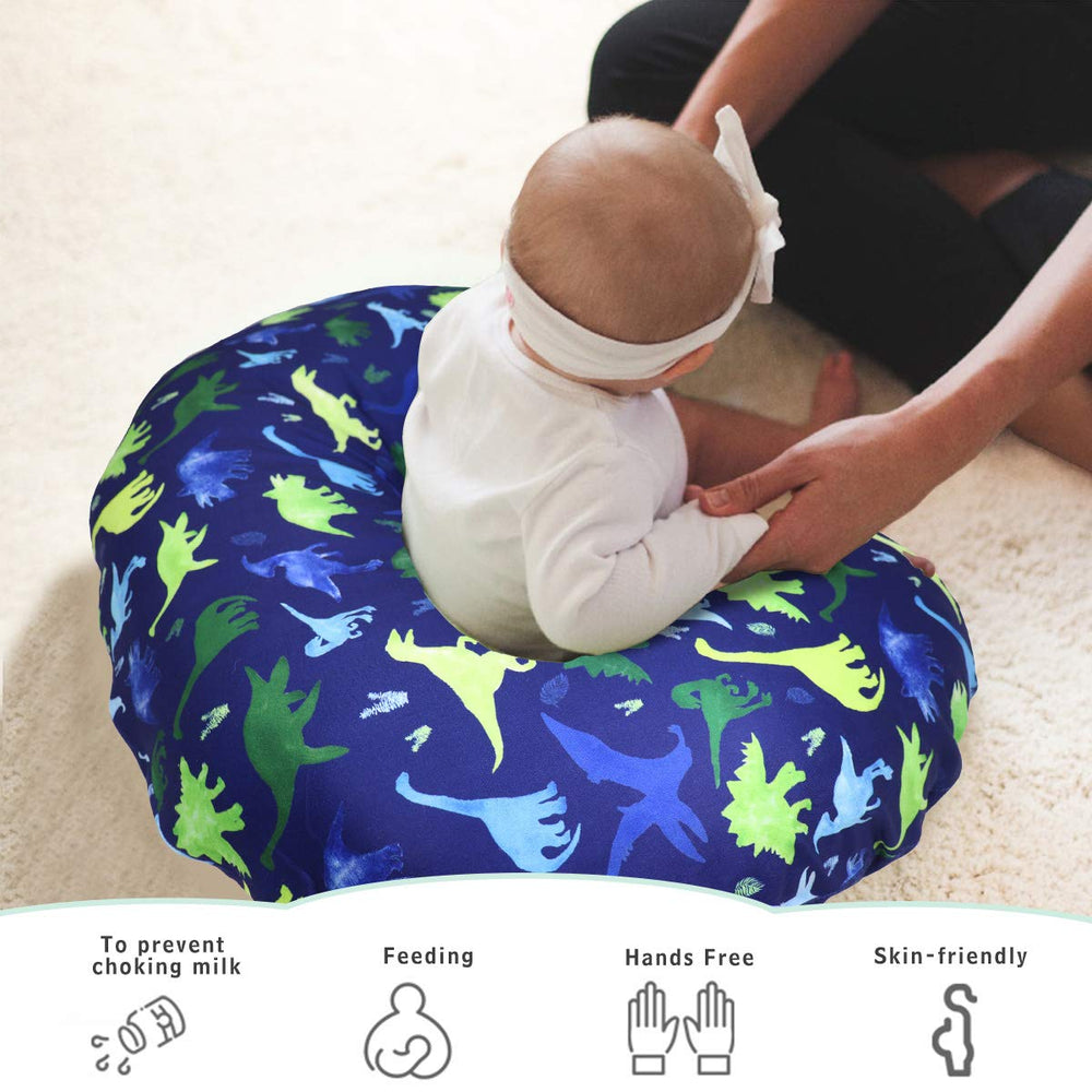 TANOFAR dinosaur nursing pillow cover blue pattern on pillow shows universal fit