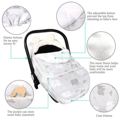 TANOFAR elephant carseat cover fleece interior for cozy naps.