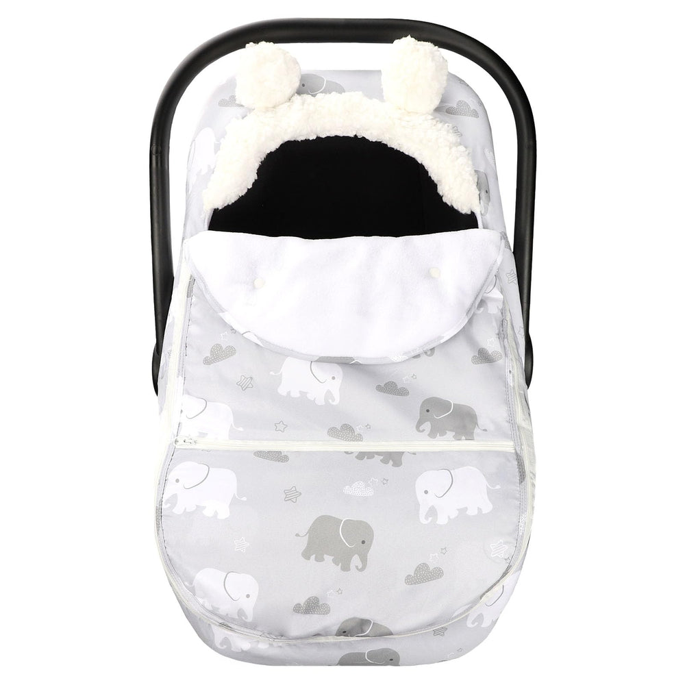 TANOFAR elephant carseat cover showcases winter warmth for your baby.