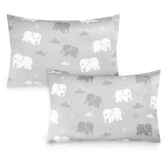 TANOFAR elephant-pattern pillowcase close-up shows soft microfiber for gentle sleep.