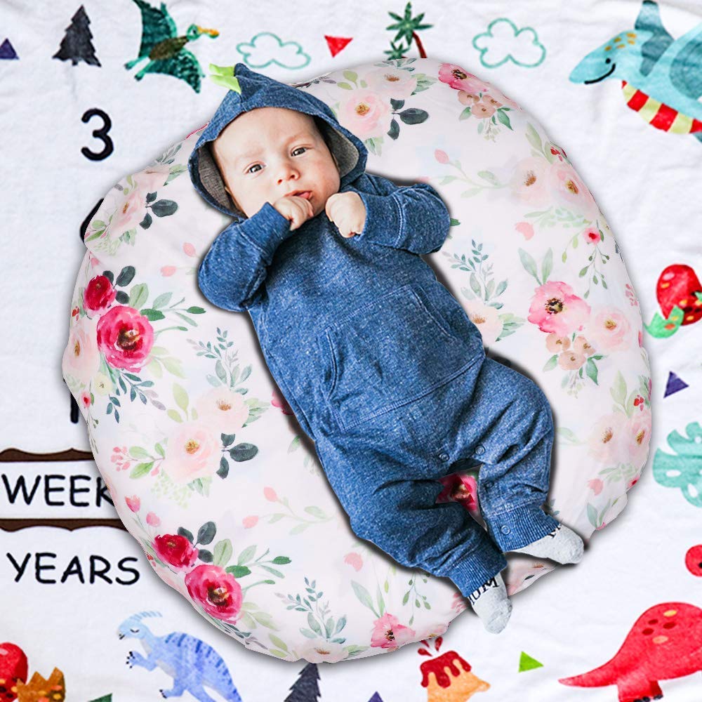 TANOFAR Floral Newborn Lounger Cover soft-touch texture—gentle baby contact