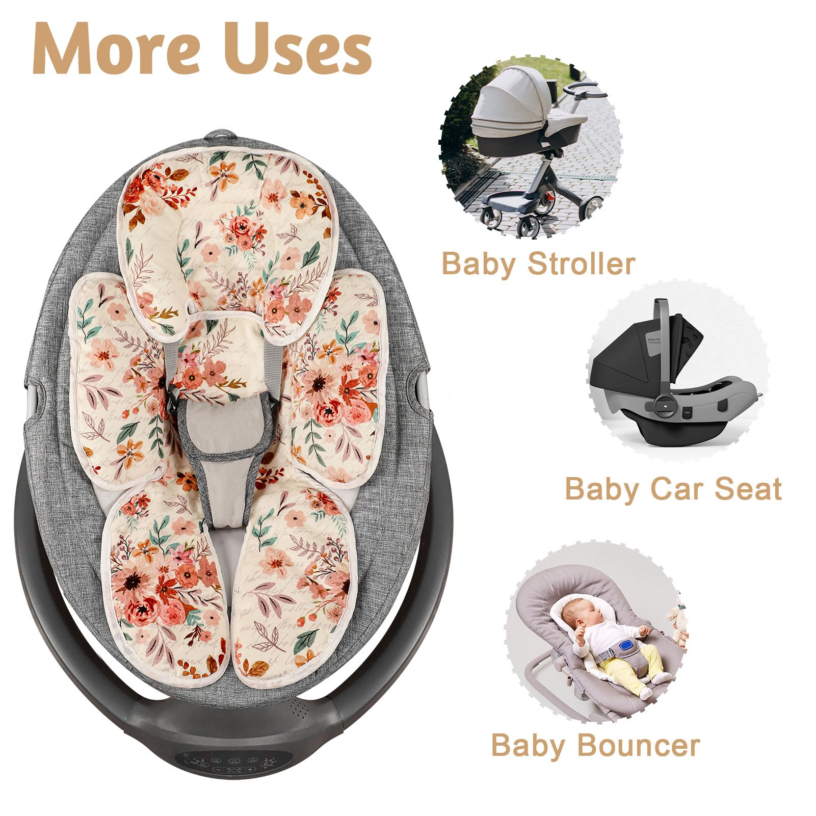 TANOFAR head support shown in use inside a car seat with a calm posture.
