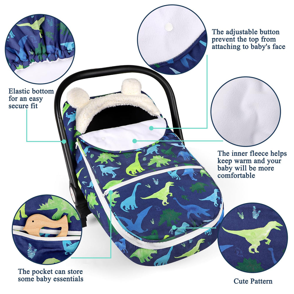 TANOFAR infant car seat cover ultra-soft fleece enhances chilly outings comfort