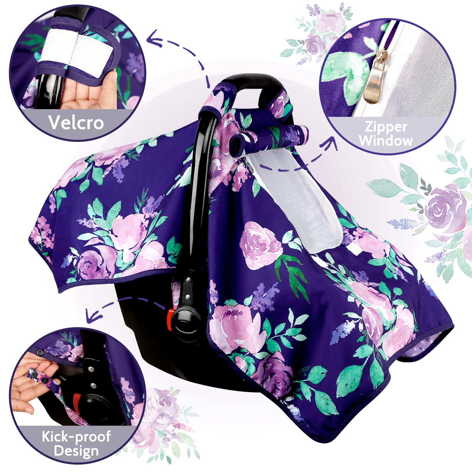 Tanofar infant minky carrier cover offers breathable, cozy enclosure.
