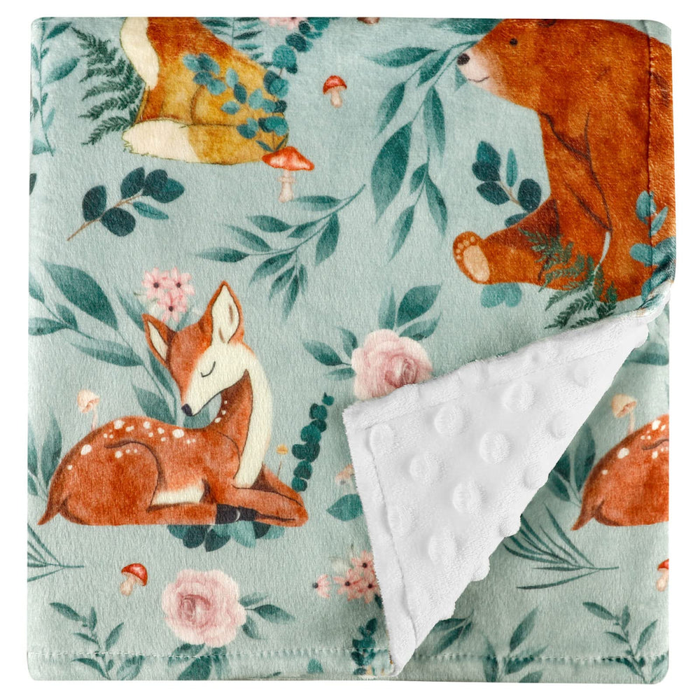 TANOFAR Minky Baby Blanket forest animals pattern creates cozy nursery decor