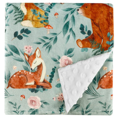 TANOFAR Minky Baby Blanket forest animals pattern creates cozy nursery decor
