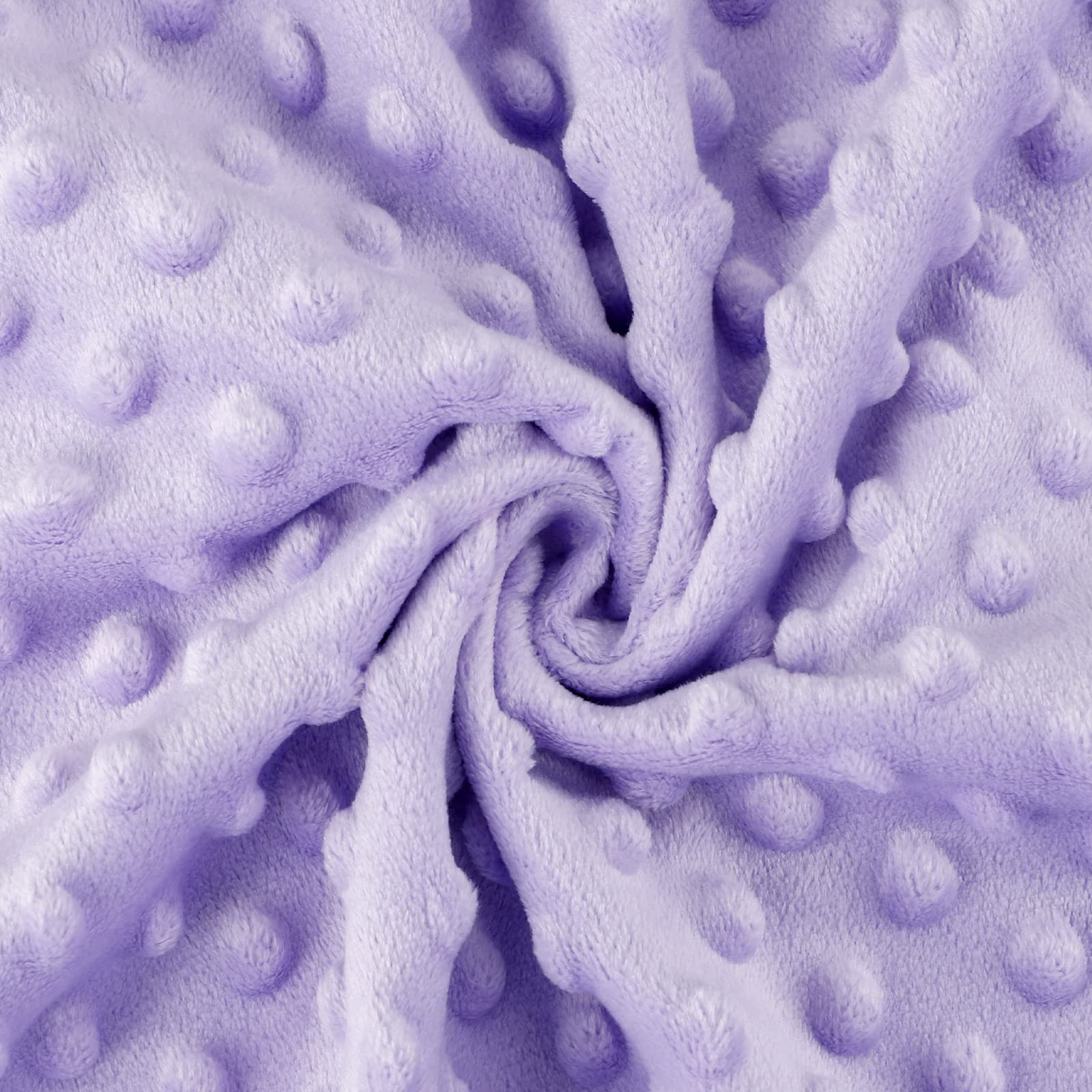 TANOFAR Minky Baby Blanket purple floral back with dot texture adds tactile soothing