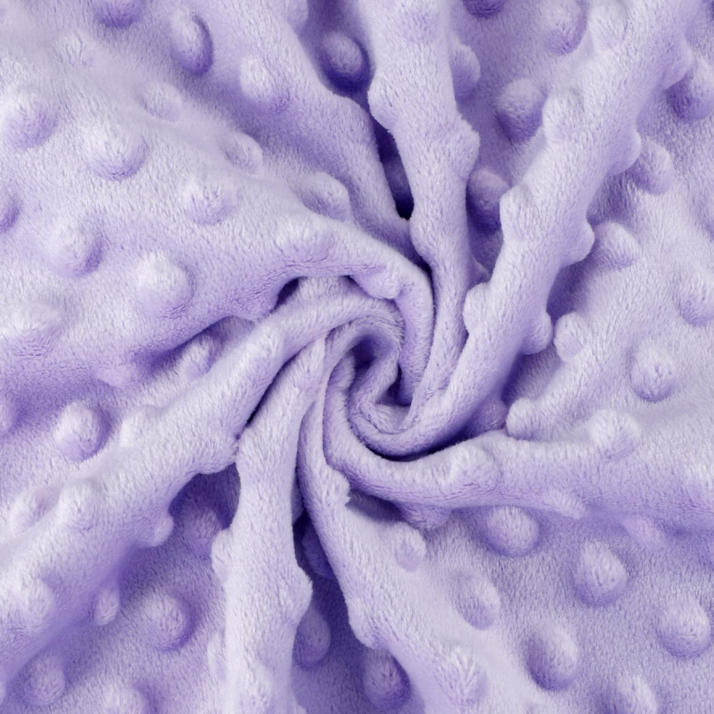 TANOFAR Minky Baby Blanket purple floral back with dot texture adds tactile soothing
