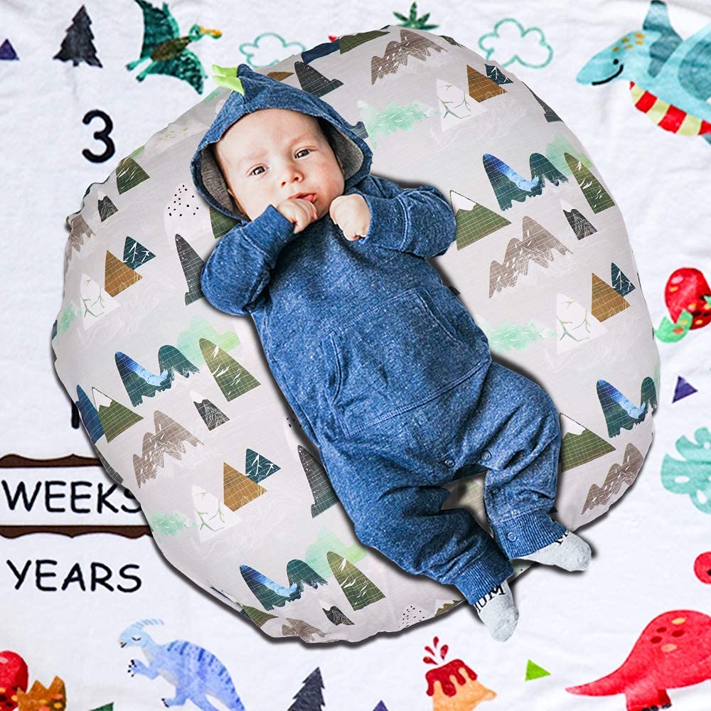 TANOFAR Mountains newborn lounger cover dinosaur-print offers playful design for baby spaces.