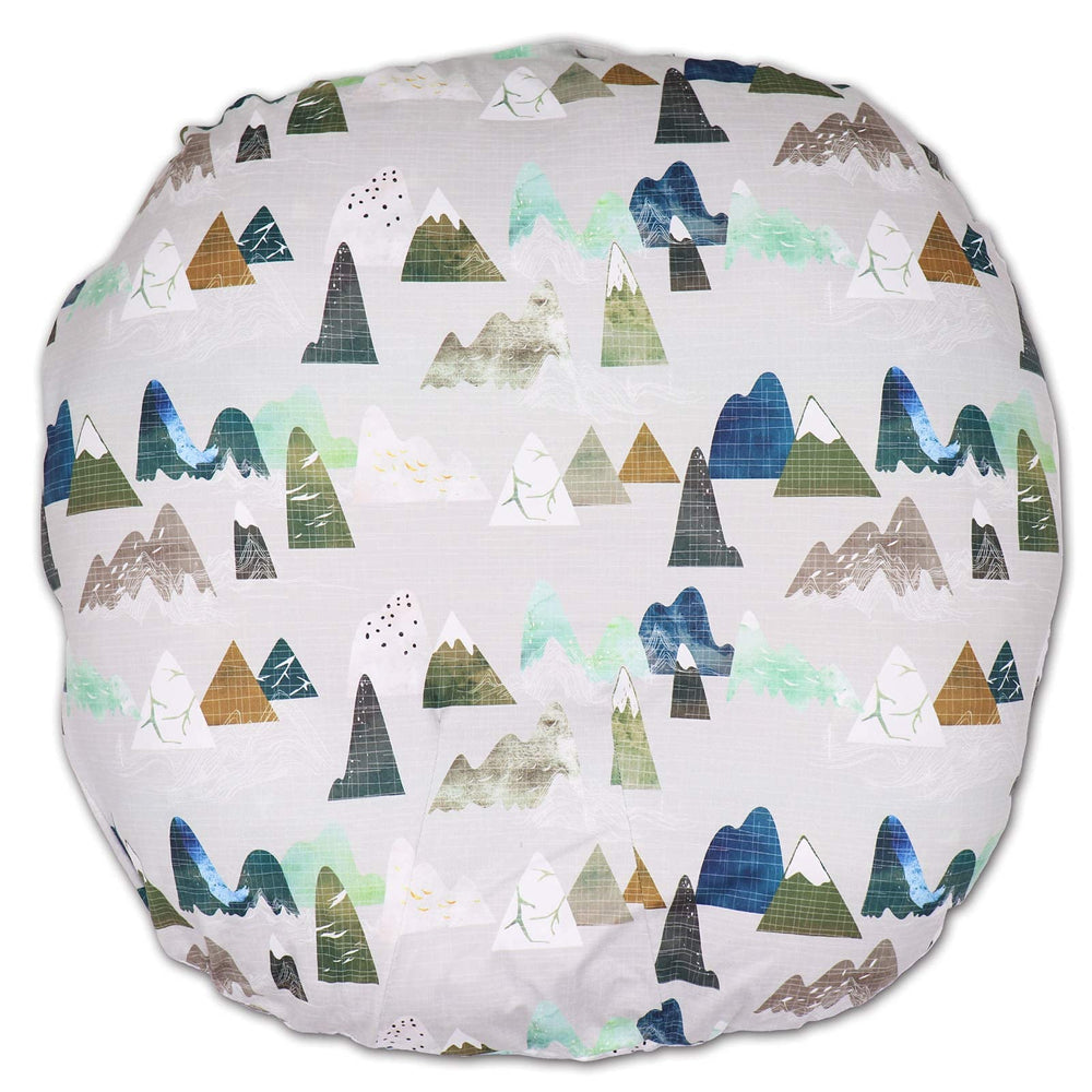 TANOFAR Mountains cover in use on a baby lounger demonstrates fresh, reusable protection.