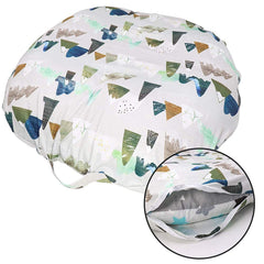 TANOFAR Mountains newborn lounger cover close-up shows stretchy fabric for easy installation.