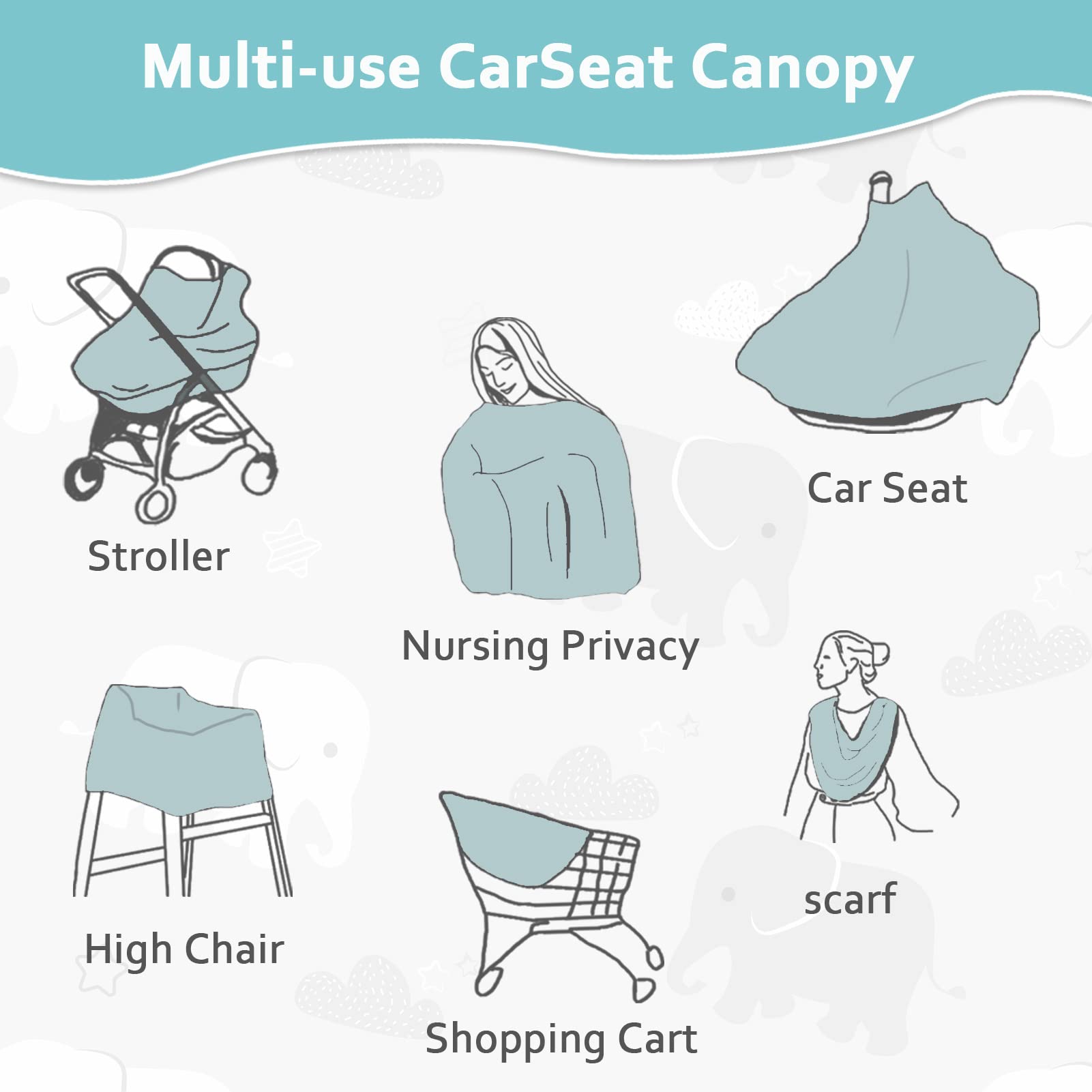 TANOFAR shopping cart cover provides a private, clean surface in stores.