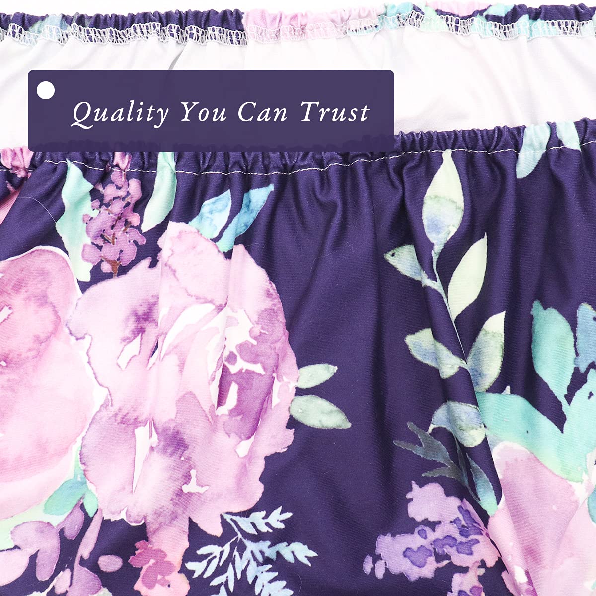 Tanofar purple flower design shown in a newborn nursery setting for everyday diaper changes.