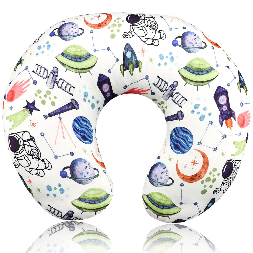 TANOFAR nursing pillow cover Space Shuttle print front view, cozy feeding moments.