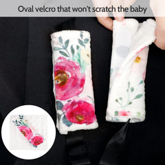 TANOFAR strap covers gray plush fabric protect delicate skin from rough car belts.