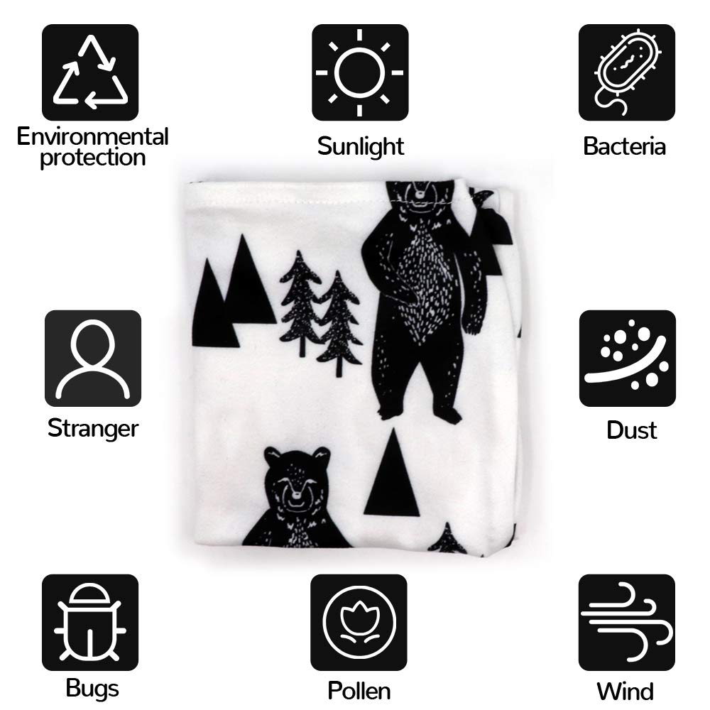 Tanofar ink bear pattern close-up shows stylish design for on-the-go use.