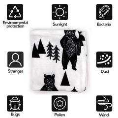 Tanofar ink bear pattern close-up shows stylish design for on-the-go use.