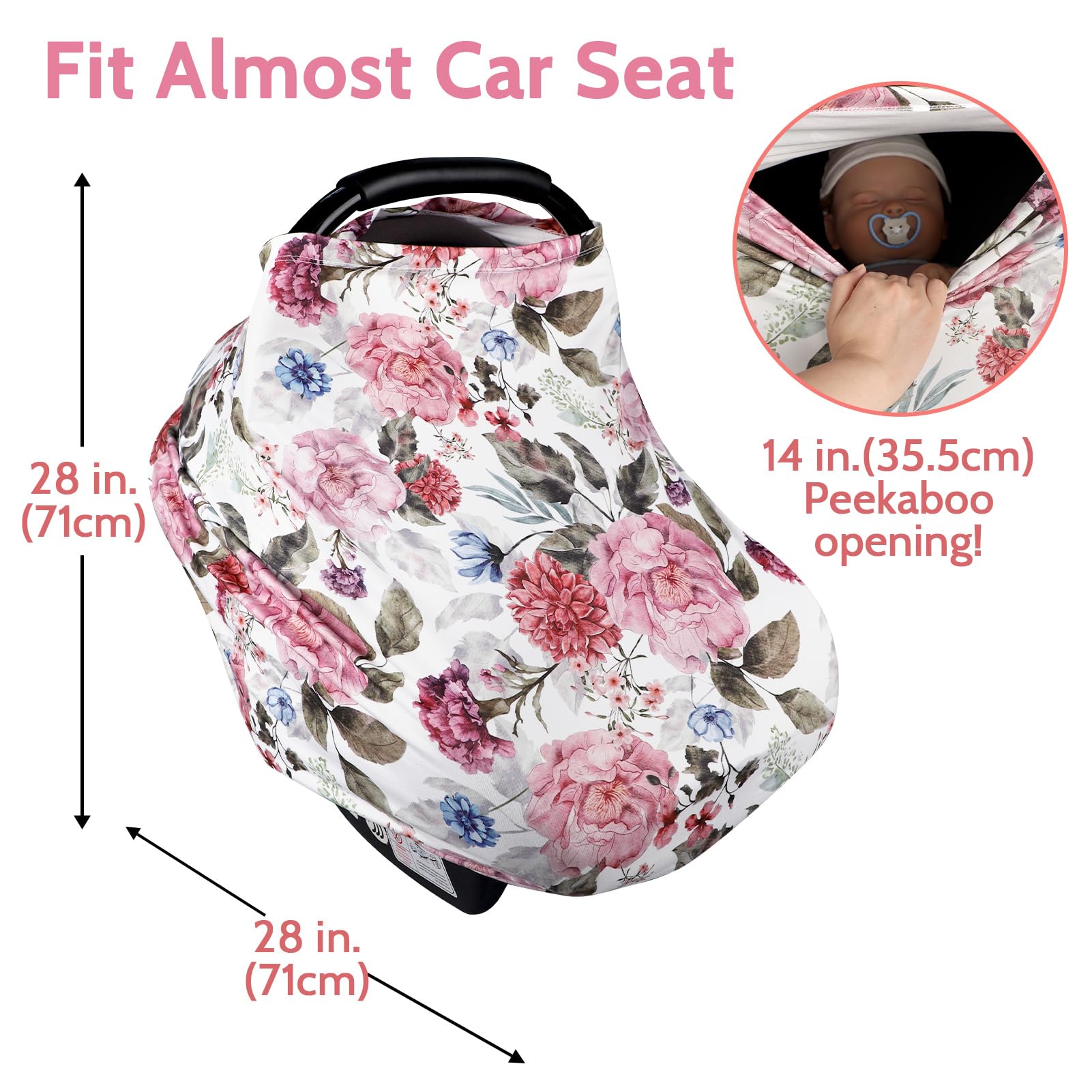 TANOFAR stroller cover peony with soft pattern for stylish protection.