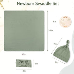 TANOFAR swaddle green baby bow highlights gentle accessory for adorable newborn photo props