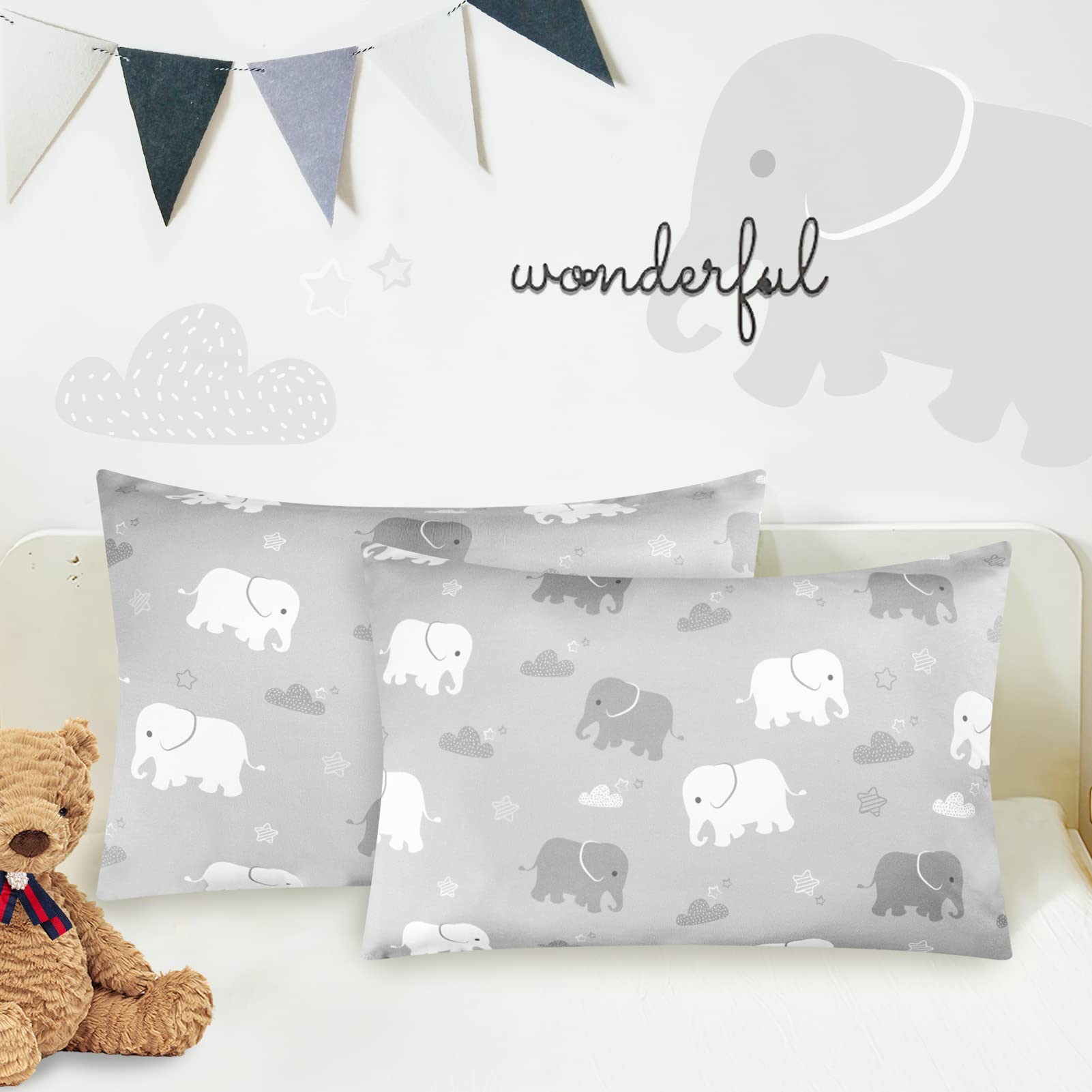 TANOFAR travel pillowcase on a small pillow for on-the-go.