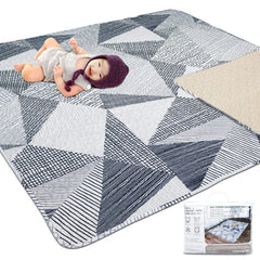 TANOSHII baby play mat fully laid out for a spacious crawling area.