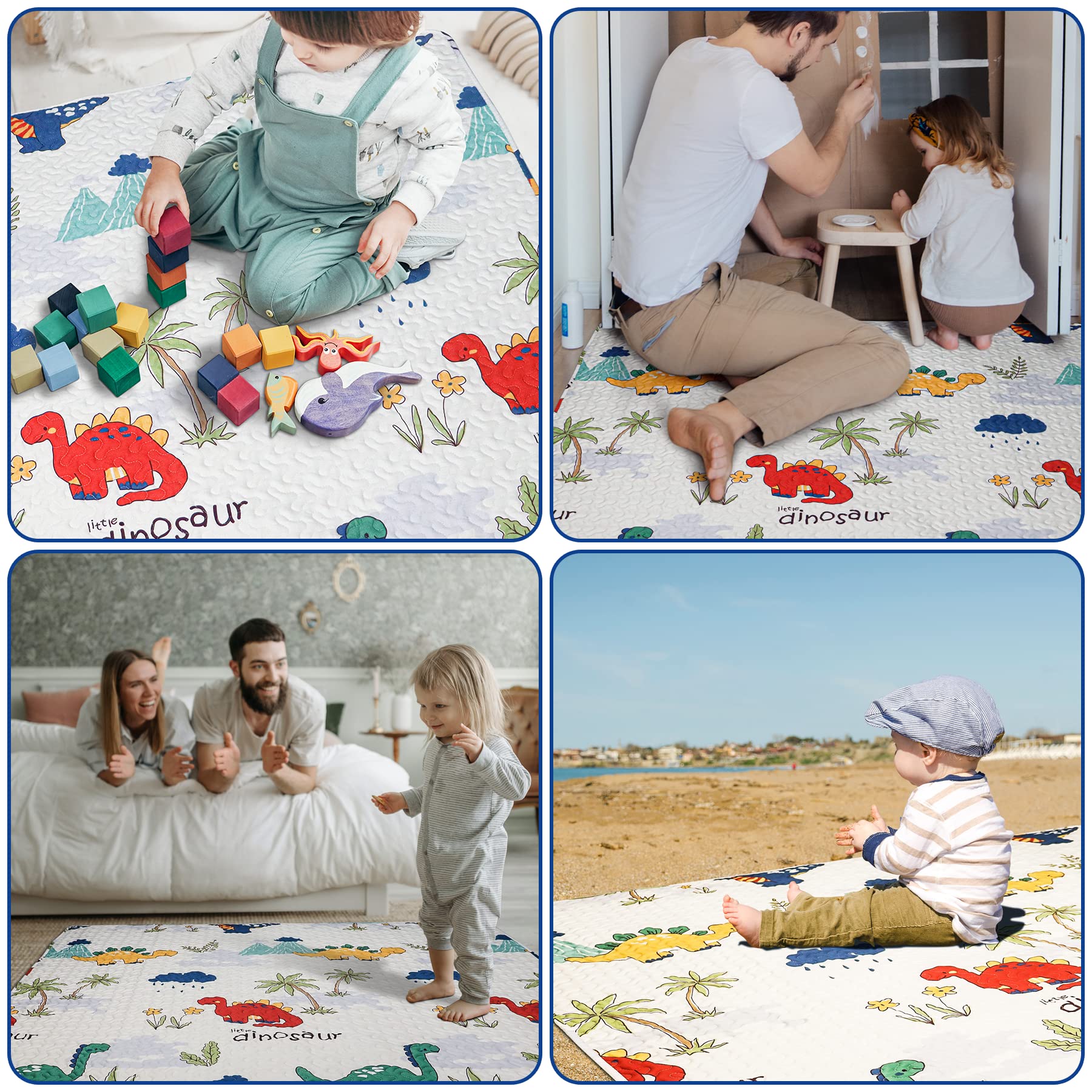 Tanoshii floor crawling mat stays large enough for rolling and cruising.