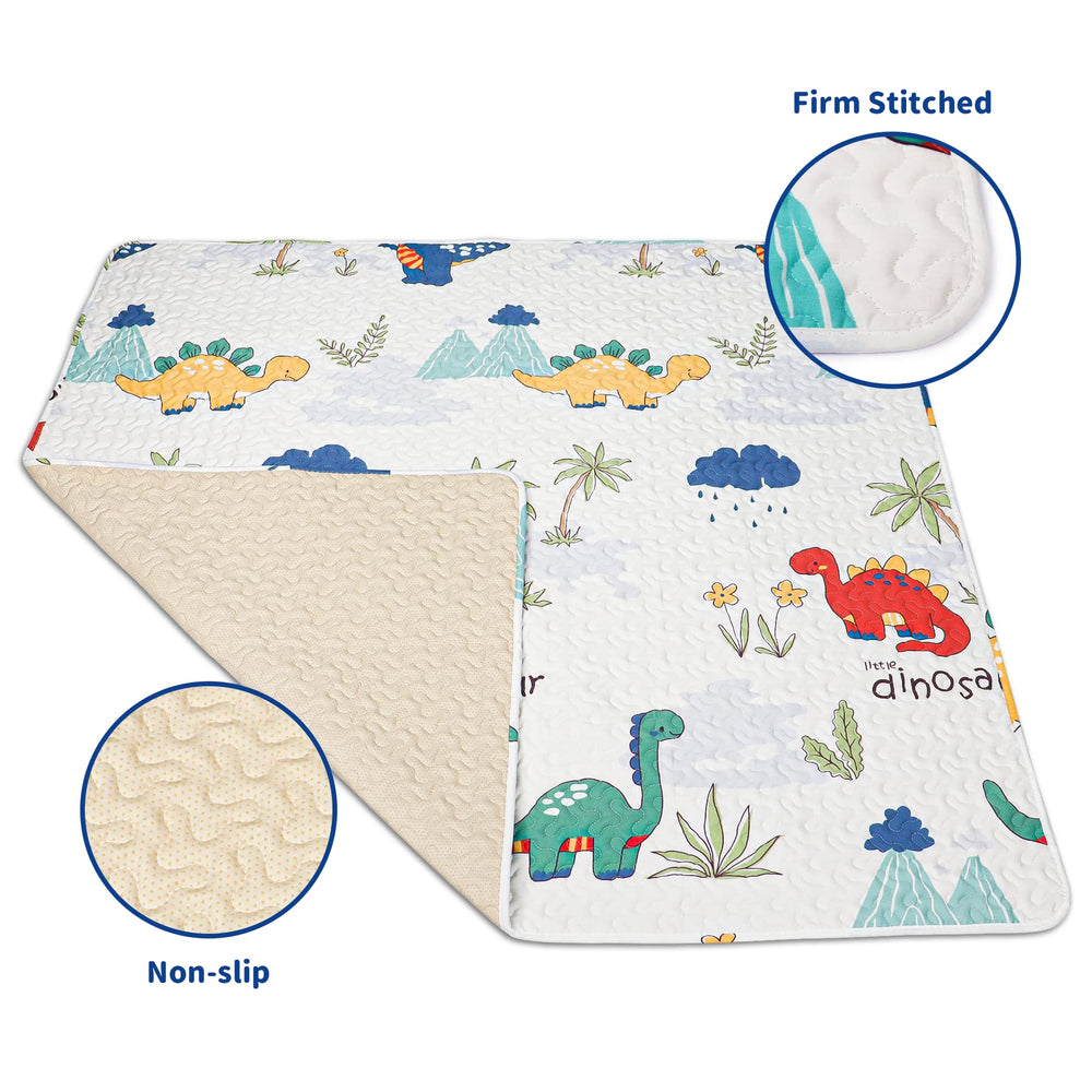 Tanoshii play mat folded for travel, ready to cushion outings and hotel stays.