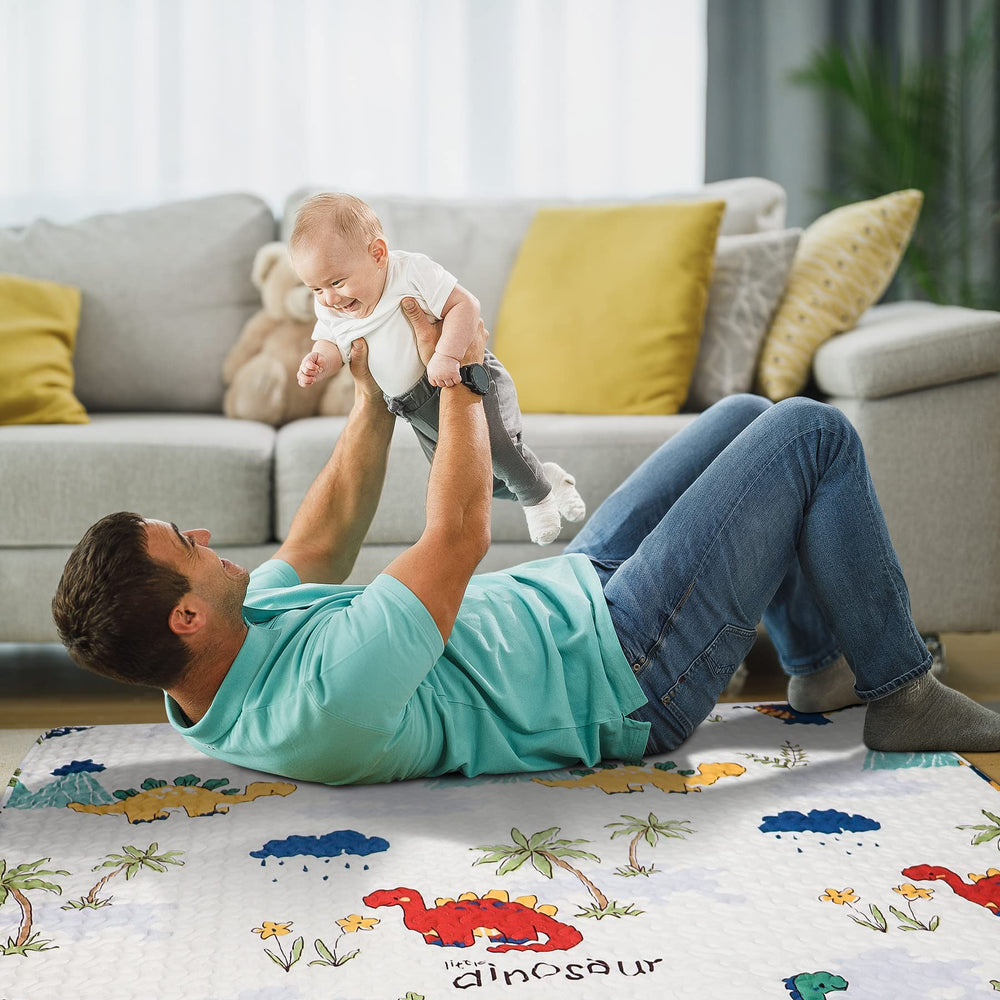 Tanoshii cotton play mat complements bright living spaces and play areas.