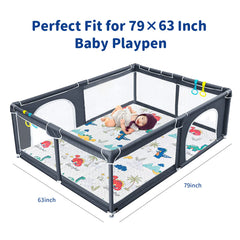 Tanoshii Baby Play Mat non-slip back keeps mat in place on floors