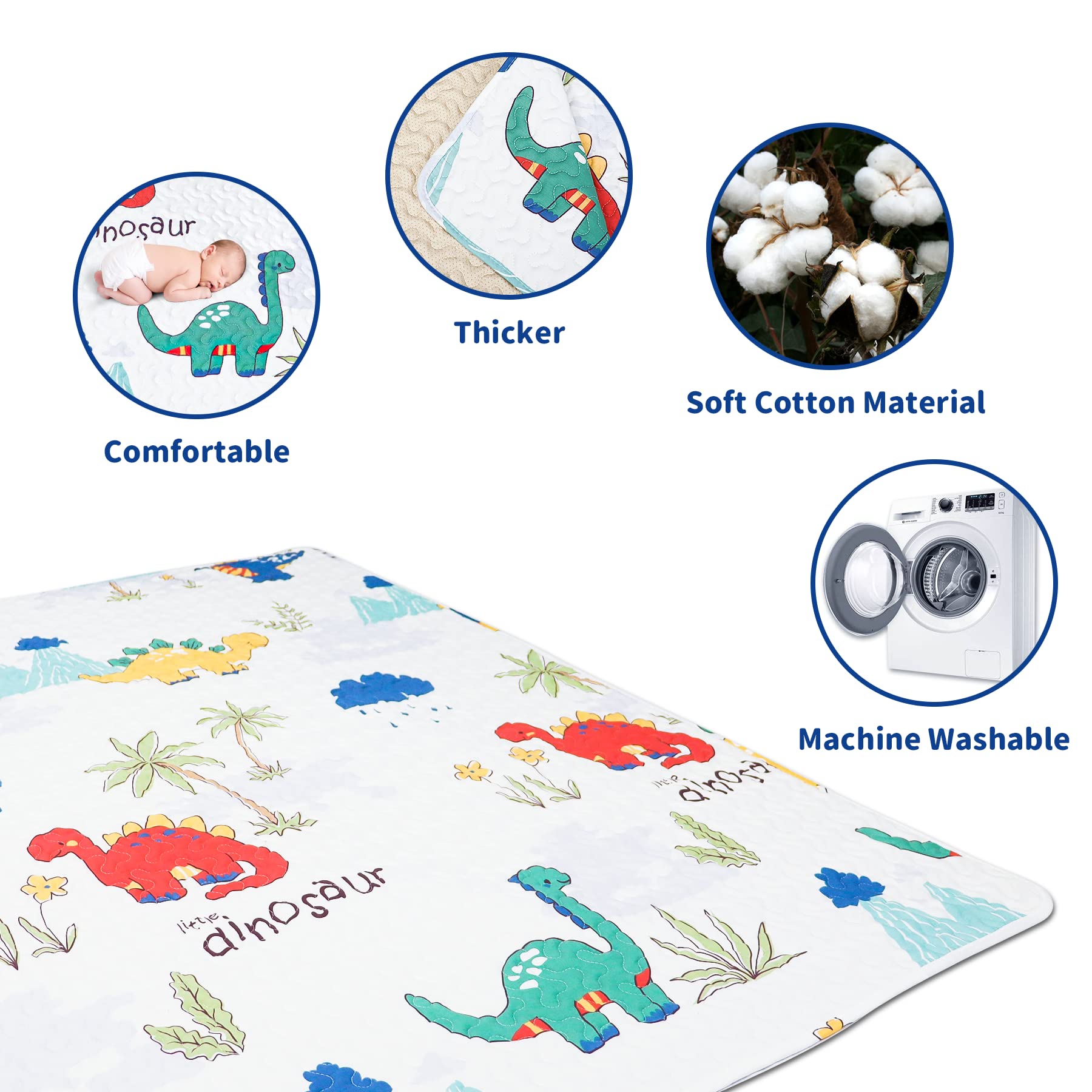 Tanoshii play mat shows non-slip bottom for confident crawling on slick floors.