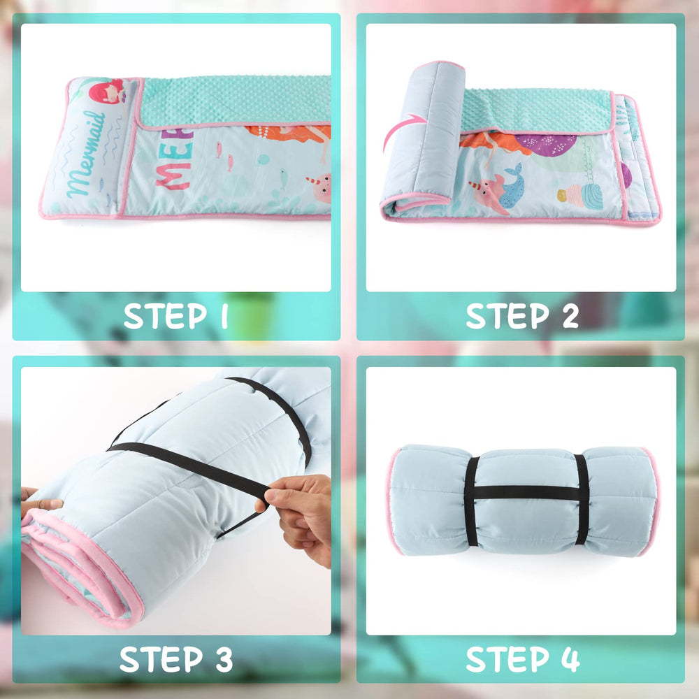 TANOSHII Mermaid nap mat with storage pouch